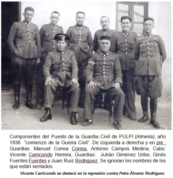Vicente Carretero se signific en la represin de Petra lvarez Rodrguez