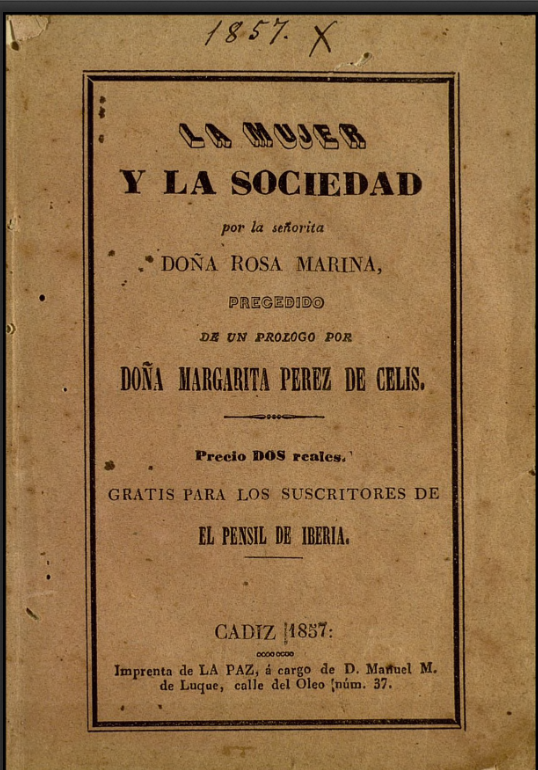 La mujer y la sociedad. Primer manifiesto feminista en Espaa