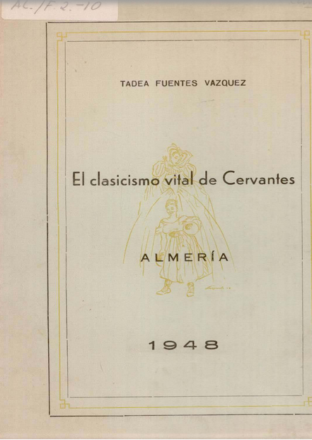 Tadea Fuentes. Folleto sobre Cervantes. Portada